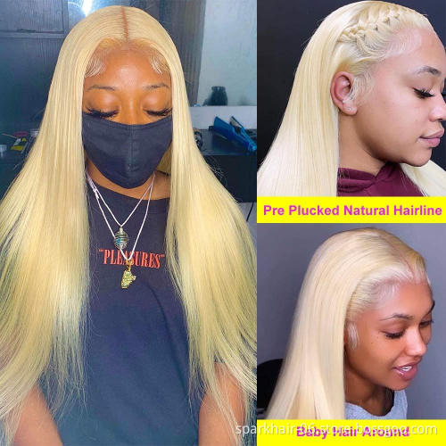 613 Closure Wigs For Black Women Human Hair Virgin Cuticle Aligned Hair blond Hd Lace Front Wig Straight 613 Full Lace Wigs